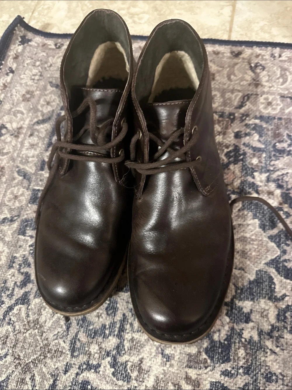 UGG Men's Dark Brown Leather Chukka Boots